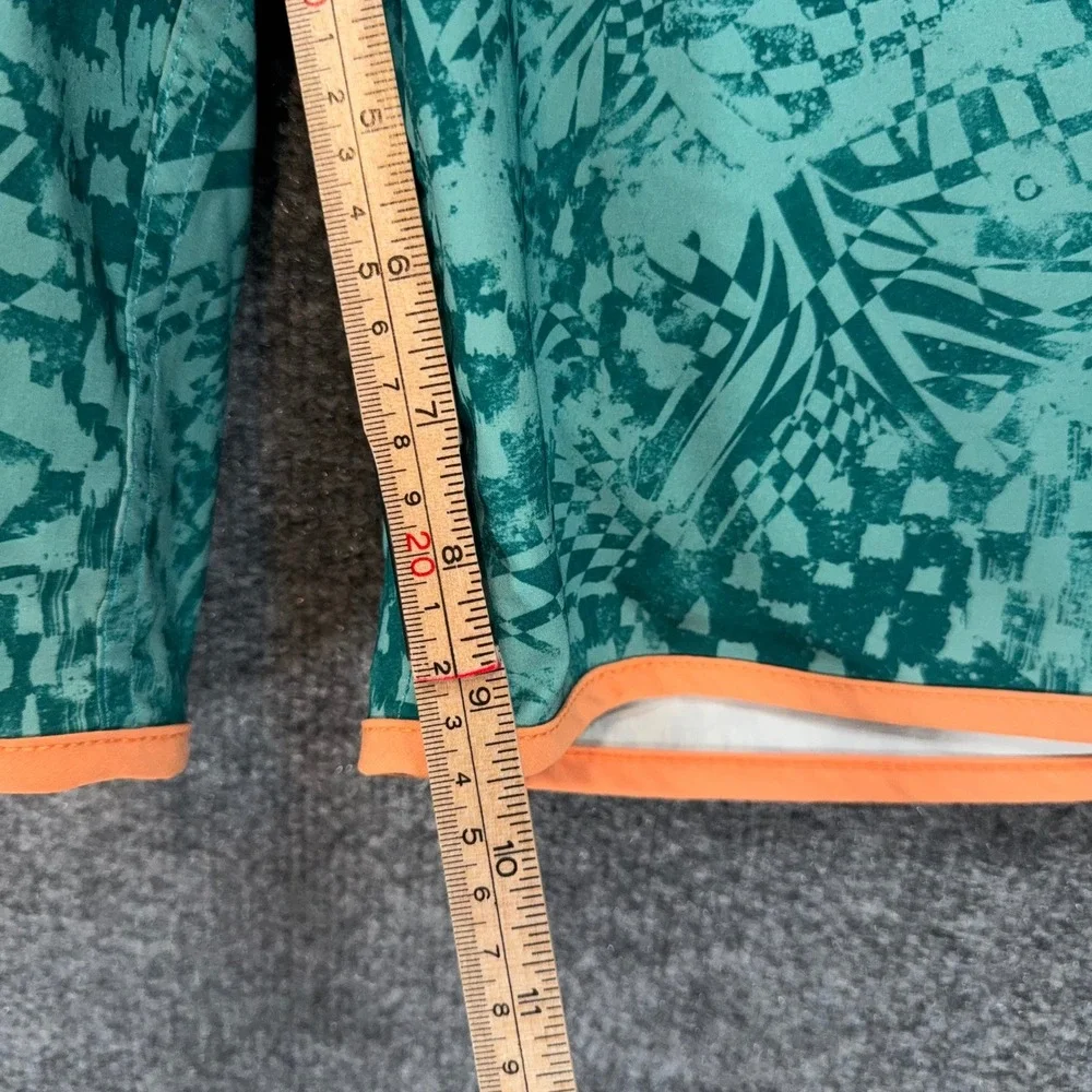 RVCA Board Shorts Mens 33 Green Orange Abstract Print Surf Swim Trunks Summer